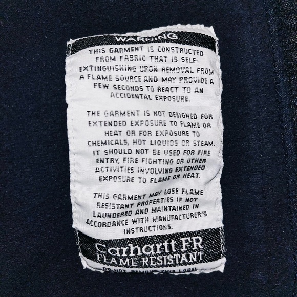 Mens Carhartt FR zip-Up Hooded Sweatshirt - Dark Navy Mens xL - Picture 4 of 6